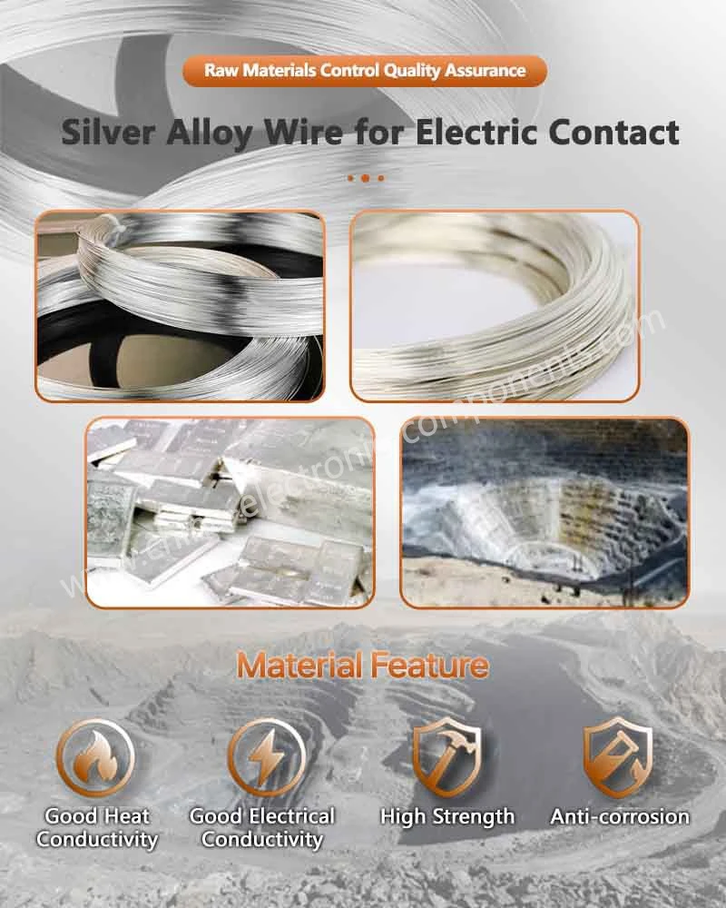 Silver Alloy Raw Material for Silver Rivet Contact Silver Alloy Raw Material for Silver Rivet Contact