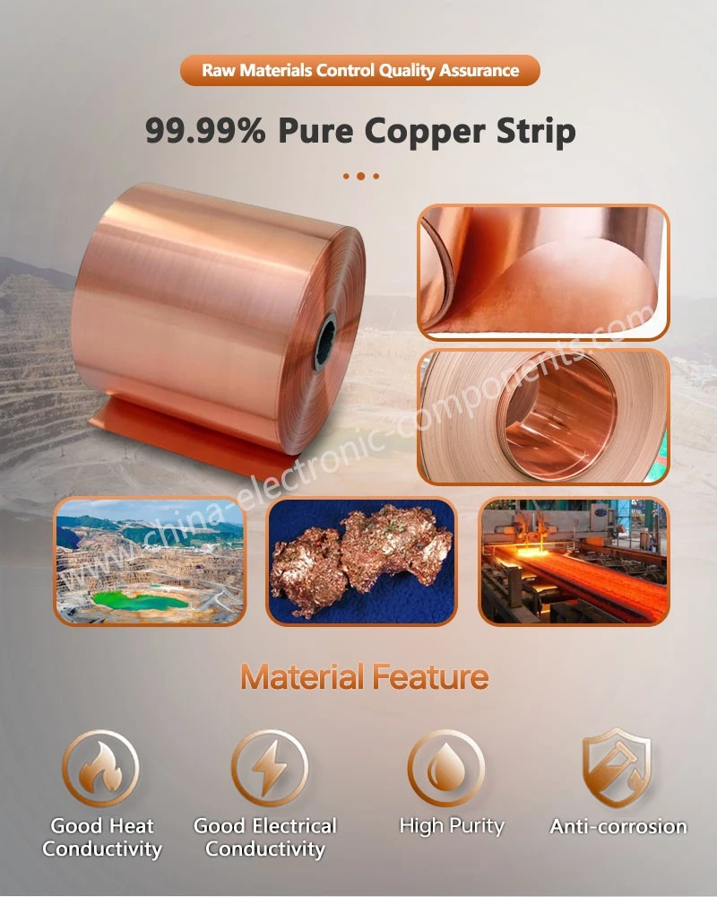 9999 Pure Copper Strip for EV Battery Busbar 9999 Pure Copper Strip for EV Battery Busbar