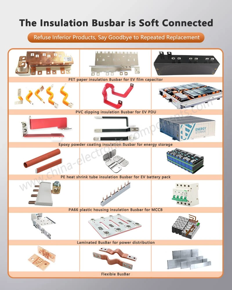 Flexible Tinned Copper Busbar for Distribution with Different Insulation Methods Flexible Tinned Copper Busbar for Distribution with Different Insulation Methods